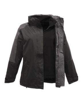 Regatta TRA130 Defender III - 3-In-1 Jacket - Black / Seal Grey
