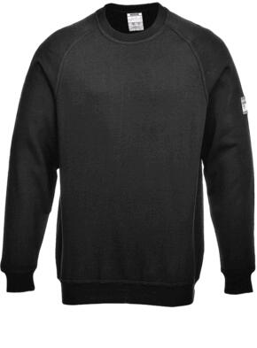 Portwest FR12 - Flame Resistant Anti-Static Long Sleeved Sweatshirt - Black