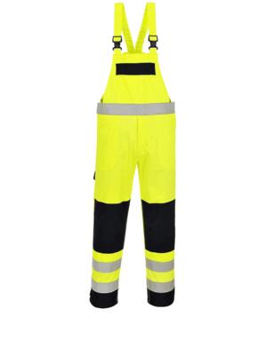 Portwest FR63 - Hi-Vis Bizflame FR Multi-Norm Bib & Brace - Yellow / Navy Blue