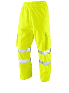 LEO L02 Instow - Hi-Vis Ecoviz 15K Performance+ Breathable Cargo Overtrousers - Yellow