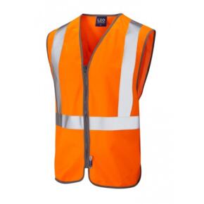LEO W15 Eggesford - Hi-Vis Ecoviz Rail Zip Waistcoat - Orange