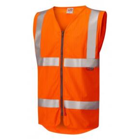 LEO W25 Jacobstowe - Hi-Vis Ecoviz LFS/AS Zip Waistcoat - Orange