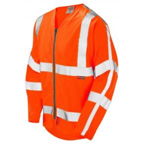 LEO S25 Huish - Hi-Vis Ecoviz LFS/AS Sleeved Zip Waistcoat - Orange