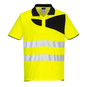 Portwest PW212 - Hi-Vis Cotton Comfort Polo Shirt - Yellow / Black