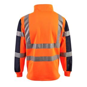 SUPERTOUCH HIVIS 2 TONE RUGBY SHIRT - Orange / Navy