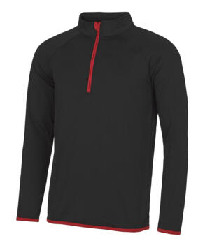 AWD JC031 - COOL 1/2 ZIP SWEATSHIRT - Black / Red