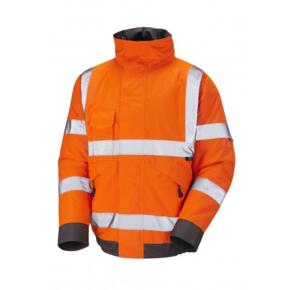 LEO J01 Chivenor - Hi-Vis Ecoviz 4K Lined Bomber Jacket - Orange