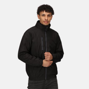 HONESTLY MADE RECYCLED FLEECE-LINED TRA213 BOMBER JACKET - Black
