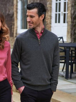 Brook Taverner 7898 Dallas – 1/4 zip Jumper - Charcoal