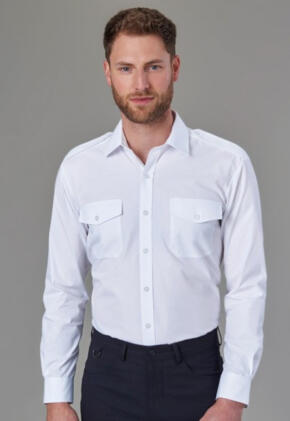 Brook Taverner Ares Slim Fit Pilot Shirt - White