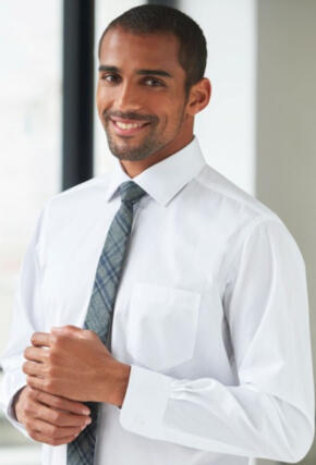 Brook Taverner 7641 Cheadle – Single Cuff Shirt Cotton Poplin - White