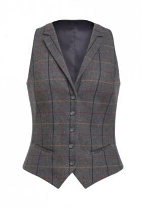 Brook Taverner 2383 Greenville - Ladies Waistcoat - Grey Check