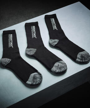 REGATTA RMH003 3-pack work socks - Black