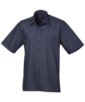 Premier PR202 - Short Sleeve Poplin Shirt - Navy Blue