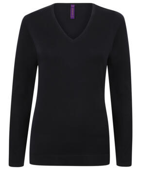 Henbury HB721 - Ladies V-neck Jumper - Navy