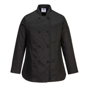 Portwest Rachel Women's Chefs Jacket L/S - Black