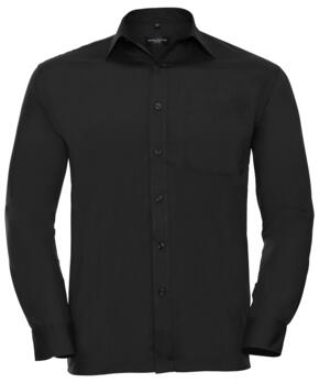 Russell J934M - Long Sleeve Poplin Shirt - Black