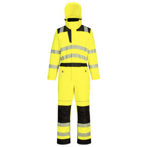 Portwest PW355 - Rain Coverall - Yellow / Black