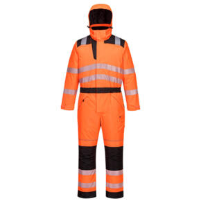 Portwest PW352 - Winter Coverall - Orange / Black