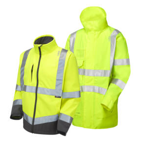 LEO A04 - CLOVELLY 3-IN-1 ANORAK AND SOFTSHELL - Yellow / Navy