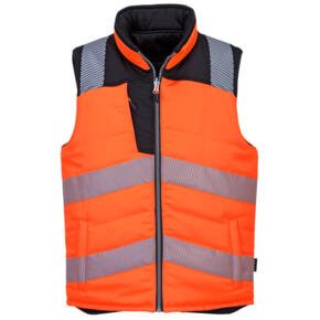 Portwest PW374 - Hi-Vis Reversible Bodywarmer - Orange / Black