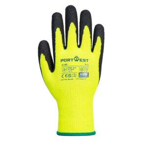 Portwest Thermal Grip Glove Latex - A140 - Yelllow / Black