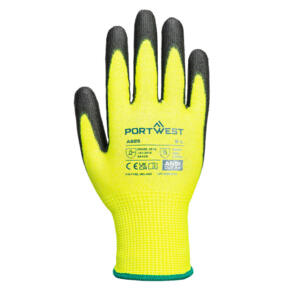 Portwest Vis-Tex Cut Resistant Glove - PU - A625 - Yellow / Black