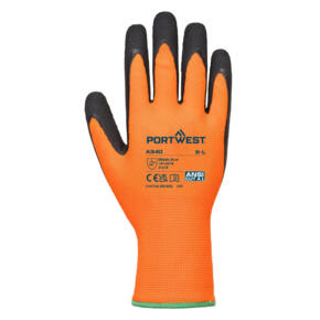 Portwest Hi-Vis Grip Glove - Latex - A340 - Orange/Black