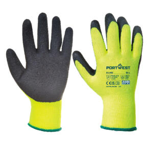 Portwest Thermal Grip Glove Latex - A140 - Yelllow / Black