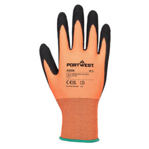 Portwest Dermi-Grip NPR15 Nitrile Sandy Glove - A335 - Orange / Black