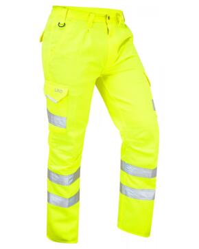 LEO CT01 Bideford - Hi-Vis Ecoviz Polycotton Cargo Trousers - Yellow