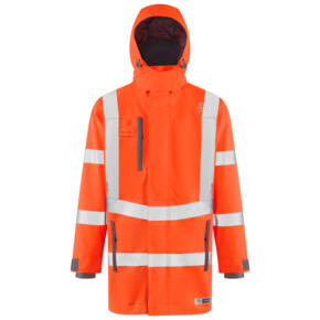 Leo A07 Eastleigh - EcoViz 10K Performance Breathable Anorak - Orange