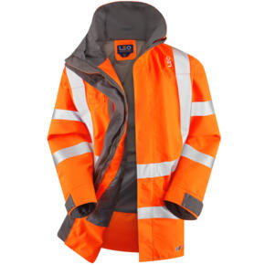 Leo A07 Eastleigh - EcoViz 10K Performance Breathable Anorak - Orange