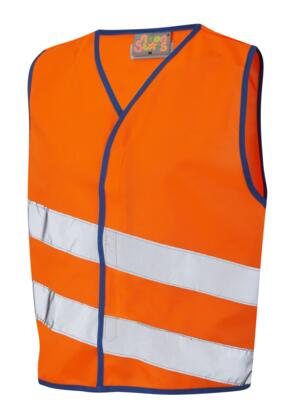 LEO CW01 Neonstars - Hi-Vis Ecoviz Childrens Waistcoat - Orange