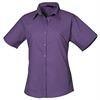 Women's Short Sleeve Poplin Blouse - Purple