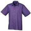 Mens Short Sleeve Poplin Shirt - Purple